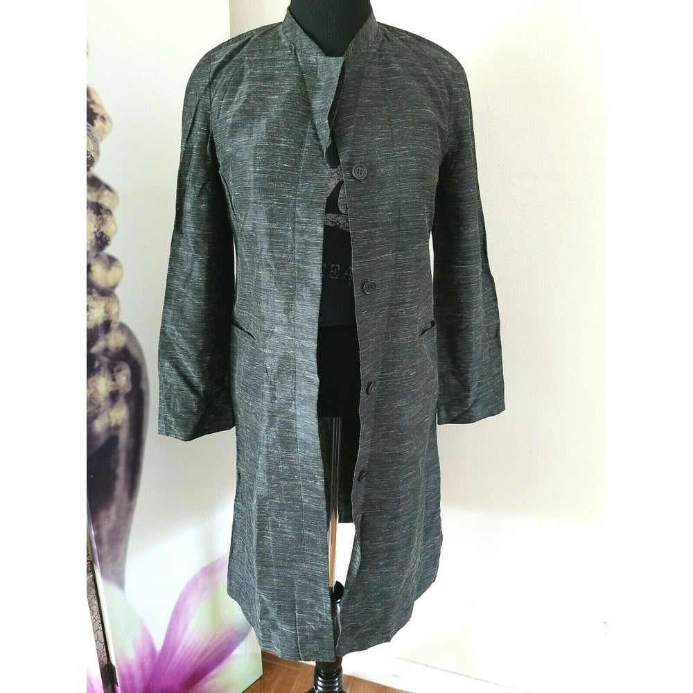 BCBG Maxazria Collection Size 4 Jacket Long Trench Button Down Blazer